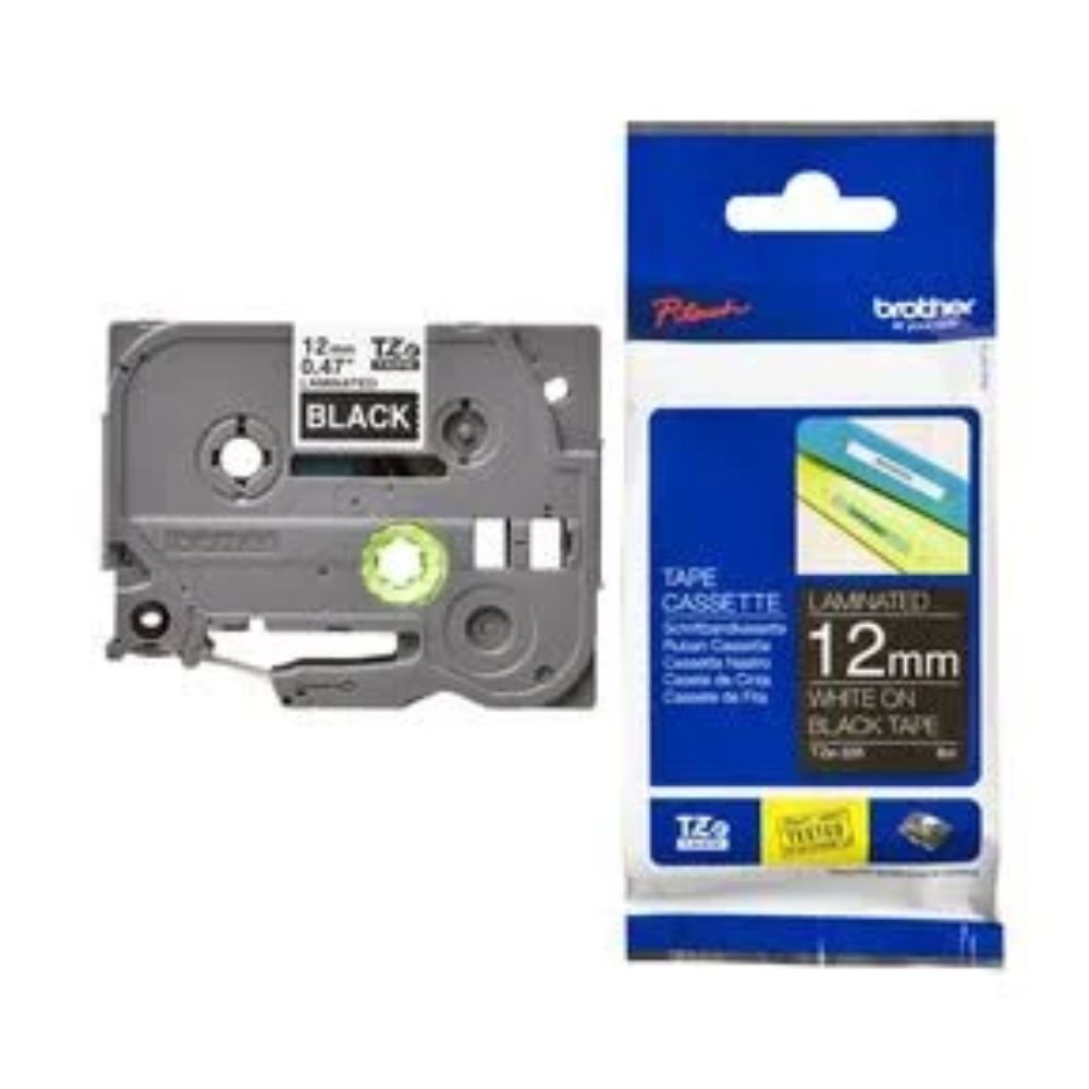 Fita Original Brother TZe335 Laminada Texto Branco em Fundo Preto 12mm x 8 metros - Image 2