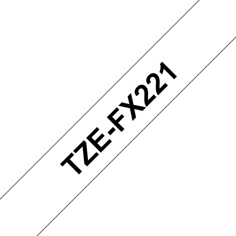 Fita Original Brother TZeFX221 Laminada Flexível Texto Preto em Fundo Branco 9mm x 8 metros - Image 2