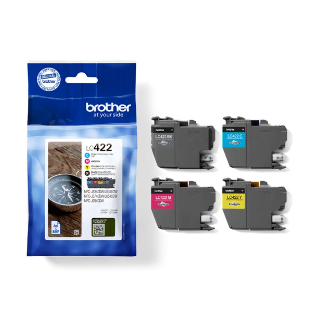 Tinteiro Original Multipack Brother LC422VAL Azul Magenta Amarelo Preto - Image 2