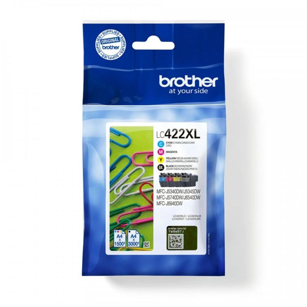 Tinteiro Original Multipack Brother LC-422XL Alta Capacidade Azul Magenta Amarelo Preto - Image 2