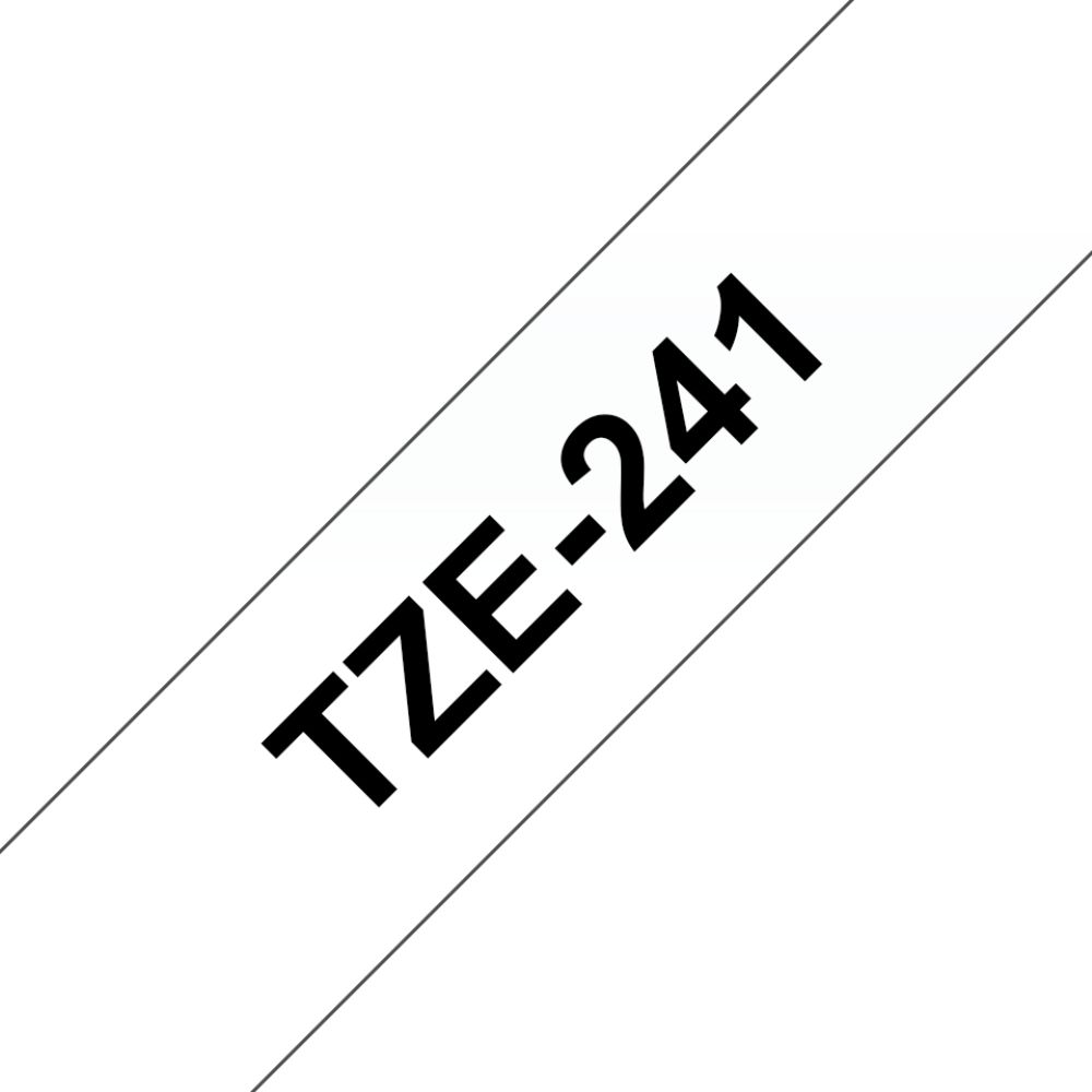 Fita Original Brother TZe-241 Laminada Texto Preto em Fundo Branco 18mm x 8 metros - Image 2