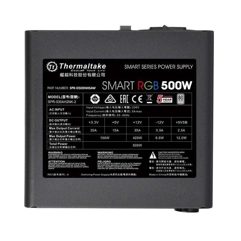 Fonte de Alimentação Thermaltake Smart RGB 500W 80 Plus