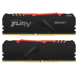 Memória Dimm DDR4 Kingston 32Gb (2x16Gb) Fury Beast 3200Mhz RGB CL16