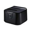 Docking Station para Discos Duros TooQ TQDS-802B USB 3.0 HDD e SSD 2.5"/3.5" SATA I/II/III - Botão de clonagem Copia de Segurança Preto
