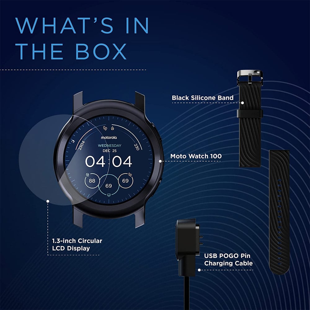 Smartwatch Motorola Moto Watch 100 42mm Preto Limifield