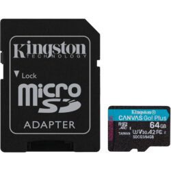Micro SD Kingston Canvas Go Plus 64GB class10 UHS-I U3 V30 A2(170MB/s-70MB/s)