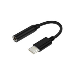 Conversor Aisens USB Tipo-C Macho para Jack 3.5mm Fêmea 15cm Preto