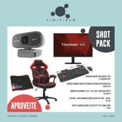 Shot Pack Webcam InnJoo 720P + Cadeira Gaming + Teclado + Rato + Monitor + Tapete