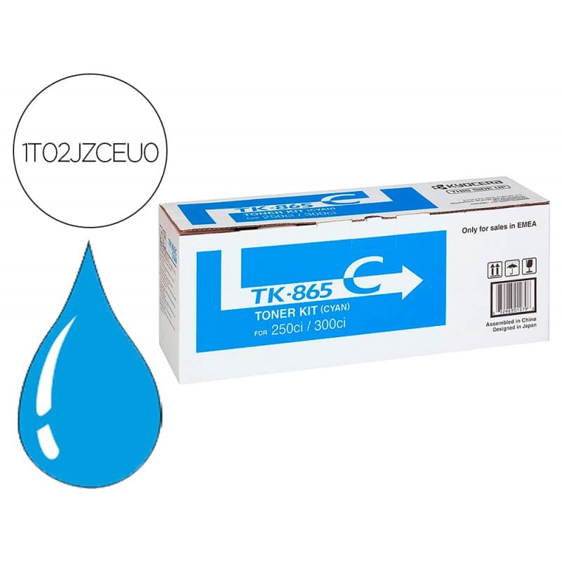 Eurotone Toner Mit 50% Mehr Leistung Für Mita TASKalfa 250 CI 350 CI Kompatibel Für Kyocera Cyan TK-865 C