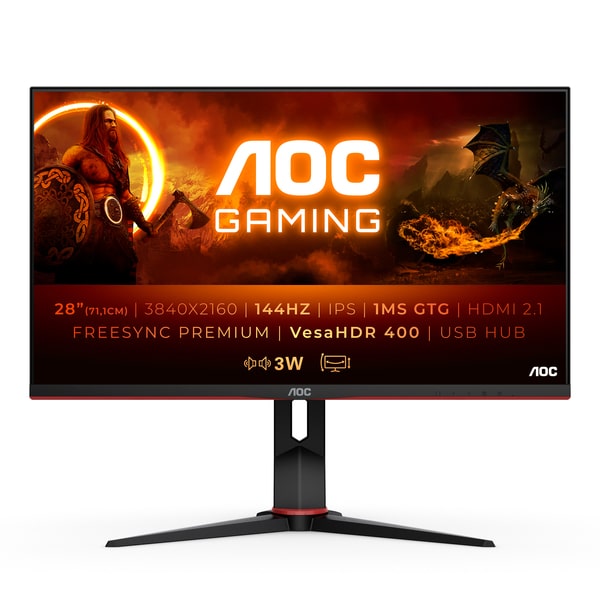 Monitor AOC IPS 28" UHD 4K 1MS 144HZ U28G2XU2/BK