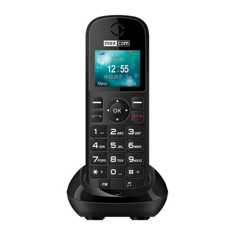 Telefone Secretaria Maxcom Comfort MM35D Single SIM 2G Preto