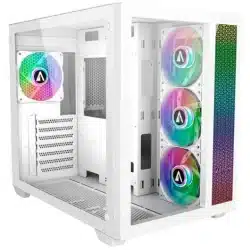 Caixa Abysm Gaming Danube SAVA Mid Tower ARGB Vidro Temperado USB-C Branca