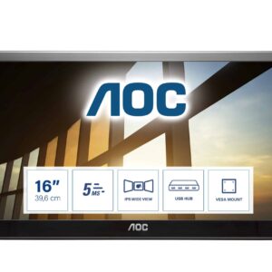 Monitor Portátil AOC I1659FWUX  16" (15.6" visível)  Full HD (1080p) @ 60 Hz  IPS  USB Preto