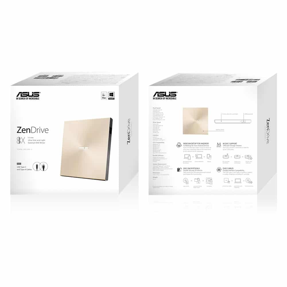 Dvdrw externo Asus ZenDrive U9M Ouro - Image 6
