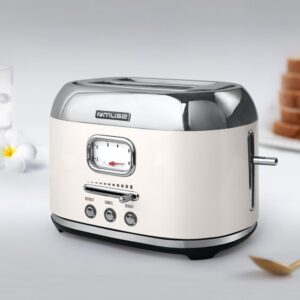 Torradeira Muse MS-120SC Vintage 2 Tostas Branca