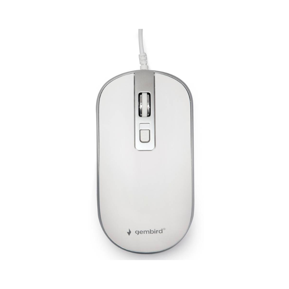 Rato Gembird USB 2.0 1200Dpi Branco/Cinza