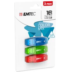 Pen Drive Emtec C410 3 Uni 16Gb Usb 2.0 Coloridas