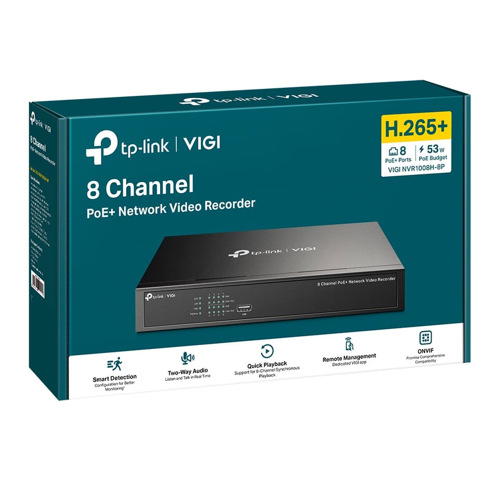 Gravador de Vídeo PoE+ TP-Link VIGI NVR1008H-8P 8 Canais - Image 3