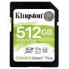 Cartão SD Kingston Canvas Select Plus 512Gb Video Class V30 UHS-I U3 Classe10 - SDXC UHS-I