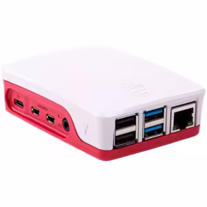 Caixa Oficial para Raspberry Pi 4 em Branco/Vermelho