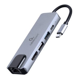 Adaptador - Docking Station 5IN1 Type-C 1*USB3.1 1*USB2.0 1* HDMI 4K 3.5Audio Type-C PD