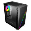 Caixa Gaming Micro Atx Unykach Mini Glayze Lateral Cristal Temperado USB-A 2.0/3.0 e Audio 1 Ventilador 120mm RGB Instalado