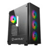 Caixa Gaming ATX Unykach MIR 100 Lateral de Vidro Temperado USB-A 2.0/3.0 e Audio 4 Ventiladores 120mm ARGB Instalados - Suporta Refrigeracão Liquida
