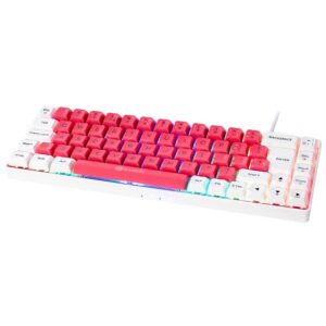 Teclado Mecânico GAMIAC TKL RGB69G SF Kailh Vermelho Branco Rosa