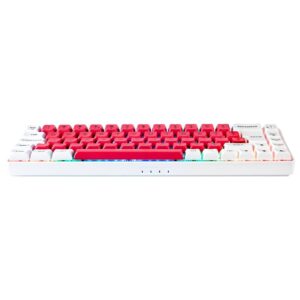 Teclado Mecânico GAMIAC TKL RGB69G SF Kailh Vermelho Branco Rosa