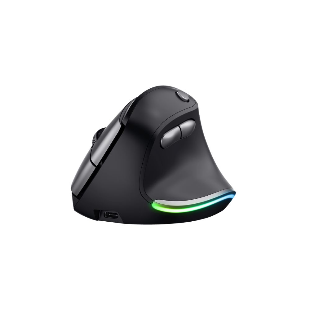 Rato Ergonomico Trust Bayo Tecnologia Silent Click - 6 Botões - Bateria recarregavel por USB-C - Preto - Image 7