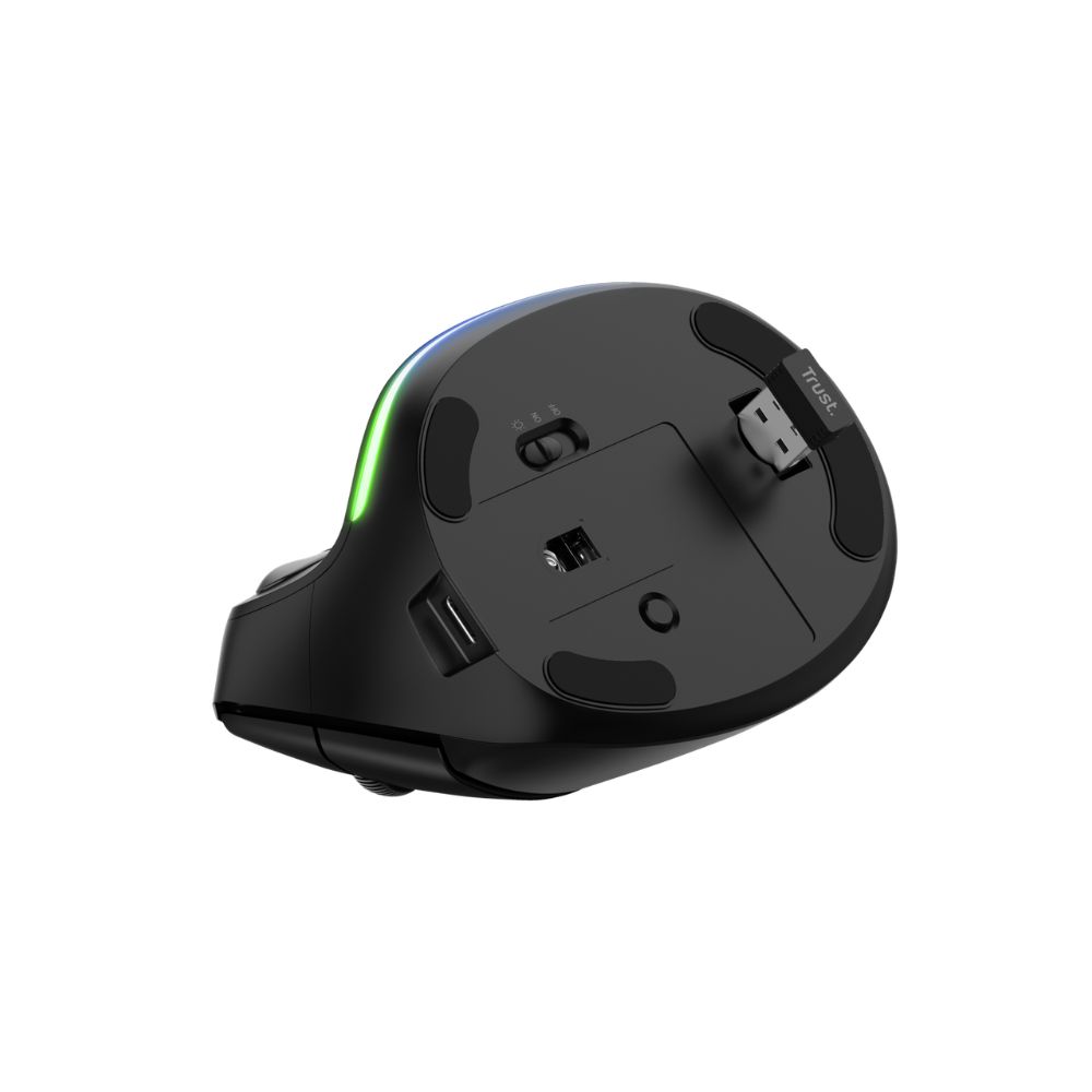 Rato Ergonomico Trust Bayo Tecnologia Silent Click - 6 Botões - Bateria recarregavel por USB-C - Preto - Image 4