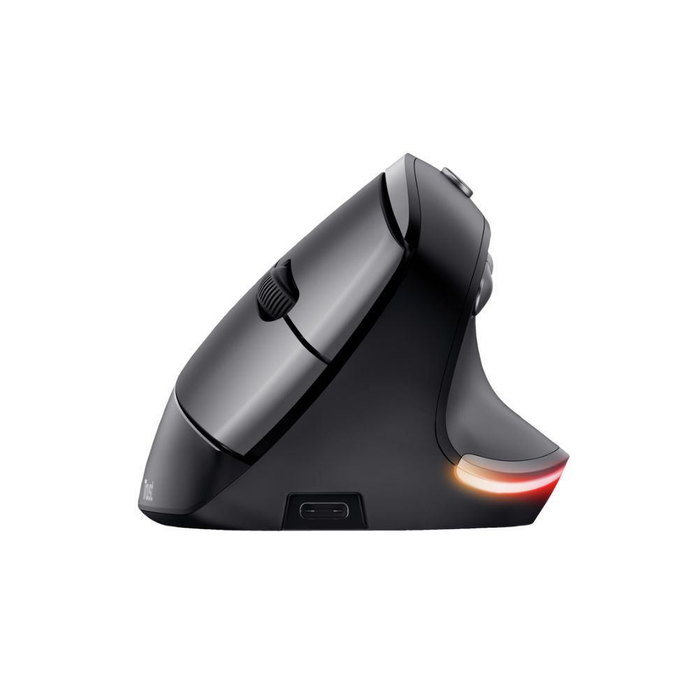 Rato Ergonomico Trust Bayo Tecnologia Silent Click - 6 Botões - Bateria recarregavel por USB-C - Preto - Image 3
