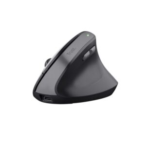 Rato Ergonomico Trust Bayo Tecnologia Silent Click - 6 Botões - Bateria recarregavel por USB-C - Preto
