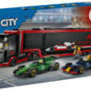 LEGO City Camião de F1 com Carros de F1 RB20 e AMR24 - 60445