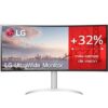Monitor Profissional Ultrapanorámico LG UltraWide 34WQ650-W 34" WFHD Curvo Multimedia Regulavel em Altura Prateado e Branco