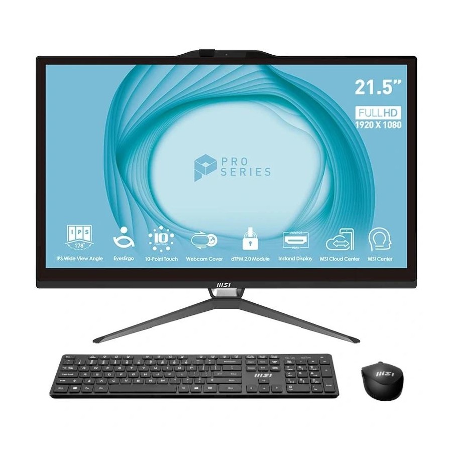 Computador All in One MSI Pro AP222T-217EU 21.5" Tactil Intel G7400 4GB 128Gb Windows 11 Pro