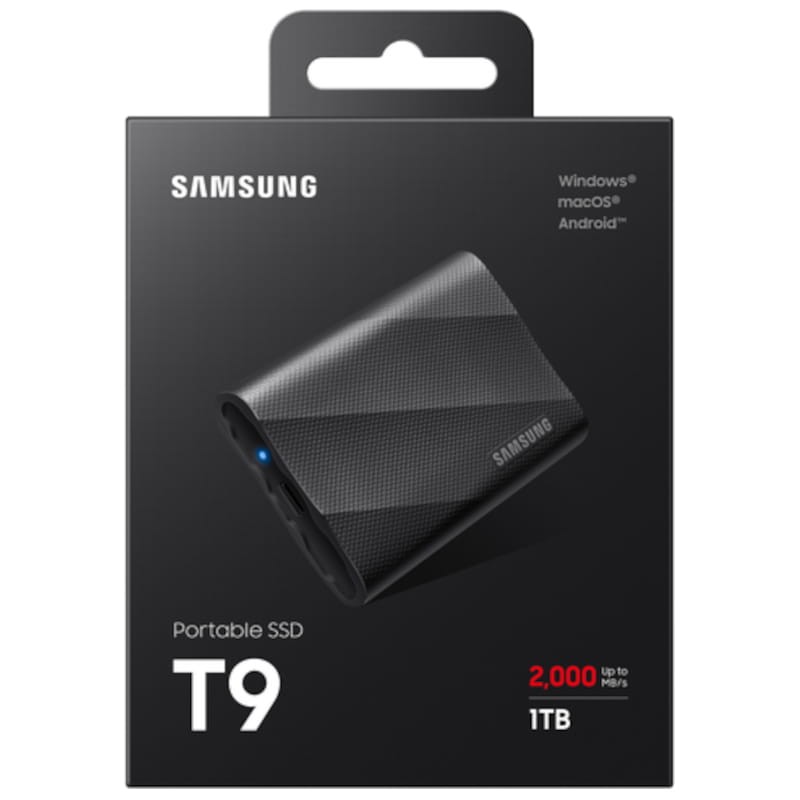 Disco SSD Externo Samsung T9 1TB USB 3.2 Gen 2x2 Preto