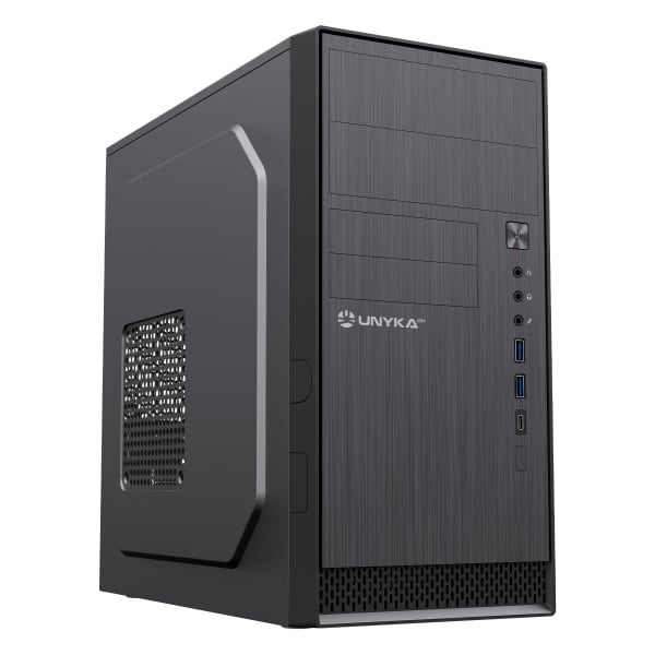 Caixa Micro Atx Unykach Aero C12 V2 USB-A 3.0 USB-C 2.0 + Audio Preta