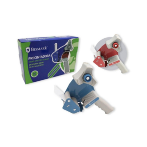 Aplicador de Fita Adesiva Bismark New Line TD1201 Lâmina de Aço Temperado Pega Ergonómica Cores Aleatórias: Vermelho ou Azul