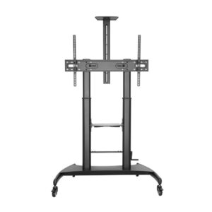 Suporte de Pé Gembird TVS-100T-02 para TV com rodas e Prateleira Ajustavel em Altura suporta até 100"