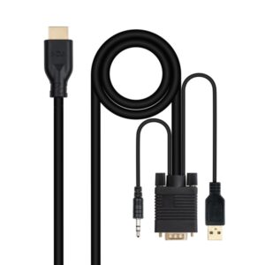 Cabo Conversor Nanocable VGA para HDMI + Audio 1.8m