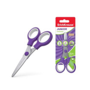 Tesoura ErichKrause Standard Junior 13 cm Aço Inoxidável Pontas Arredondadas Cores Aleatórias