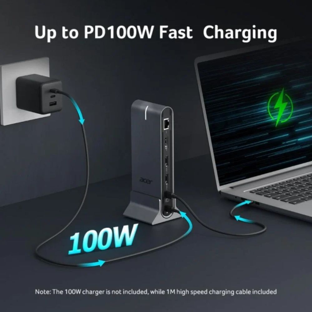 Docking Station Acer Type C 15in1 2xHdmi 4K 60HZ 1xDP 8K 30HZ 4xUSB A 3xUSB C 1xRJ45 1xSD 1xTF 1x3.5MM AUDIO - Image 2