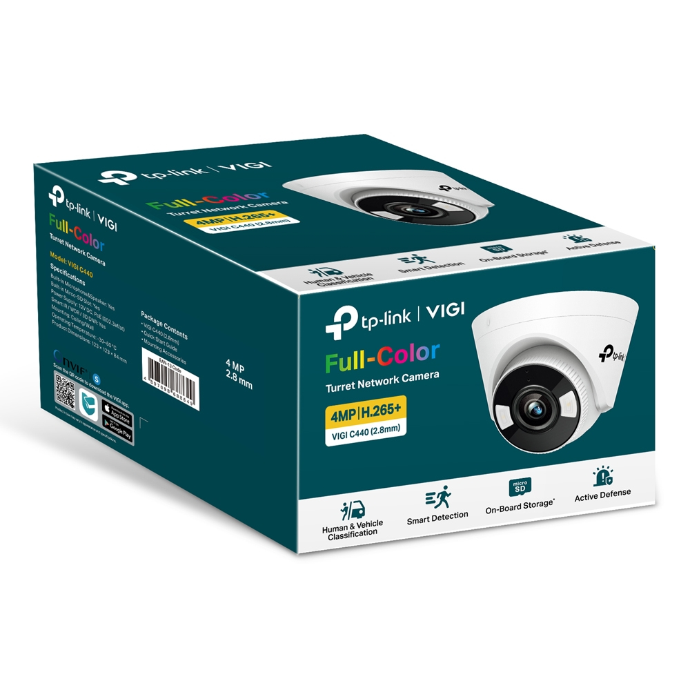 Câmara TP-LINK VIGI 5MP Full-Color Turret Network Camera Fixed Lens 2.8mm - VIGIC450(2.8mm) - Image 2