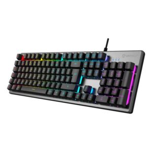Teclado Gaming Unykach Nova K244 USB - Iluminação RGB Ajustavel - 105 Teclas - Cabo de 1.60m - Cor Cinza/Preto