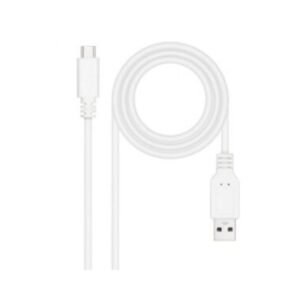 Cabo USB Nanocable / USB Tipo-C Macho - USB Macho/ 480Mbps/ 1m/ Blanco