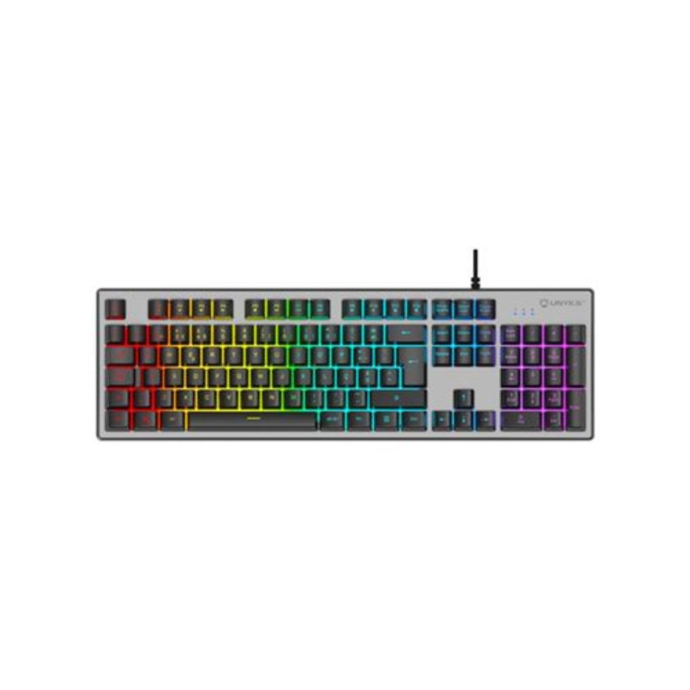 Teclado Gaming Unykach Nova K244 USB - Iluminação RGB Ajustavel - 105 Teclas - Cabo de 1.60m - Cor Cinza/Preto - Image 2