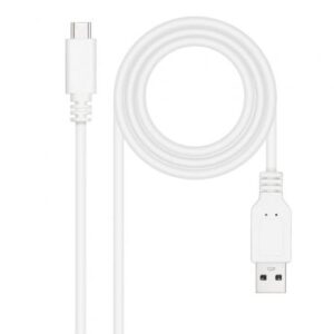 Cabo USB Nanocable / USB Tipo-C Macho - USB Macho/ 480Mbps/ 1m/ Blanco