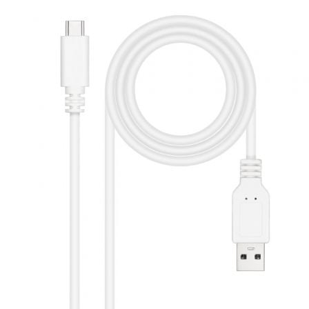 Cabo USB Nanocable / USB Tipo-C Macho - USB Macho/ 480Mbps/ 1m/ Blanco