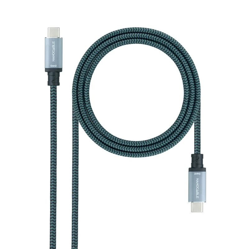 Cabo USB 3.2 Gen2x2 Nanocable 20Gbps 5A 100W 4K 60HZ USB-C